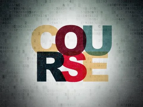 Learning concept: Course on Digital Data Paper background Stock Illustration