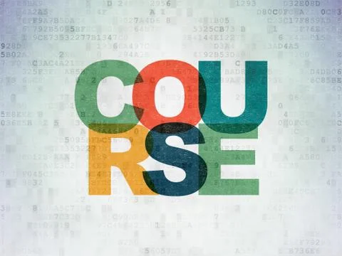 Learning concept: Course on Digital Data Paper background Illustrazione stock