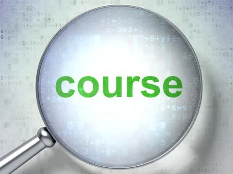 Learning concept: Course with optical glass 스톡 일러스트