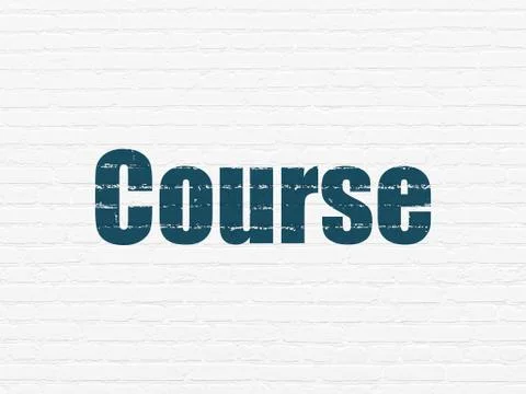 Learning concept: Course on wall background Stock Illustration