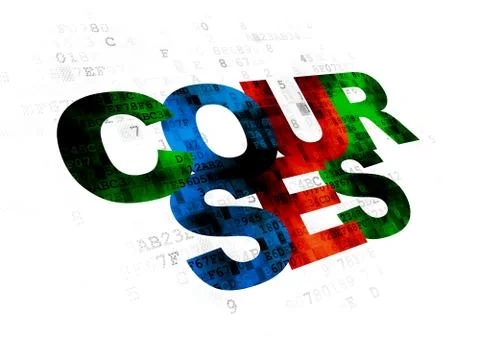 Learning concept: Courses on Digital background 스톡 일러스트
