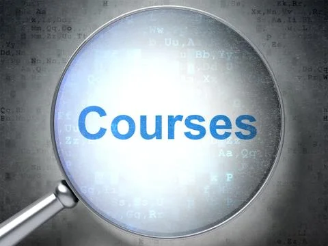 Learning concept: Courses with optical glass Stockillustratie