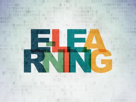Learning concept: E-learning on Digital Paper background Illustrazione stock