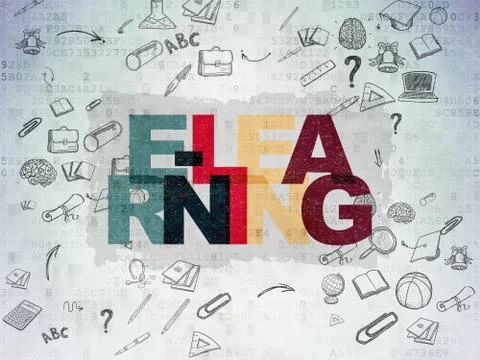 Learning concept: E-learning on Digital Paper background Stock Illustration