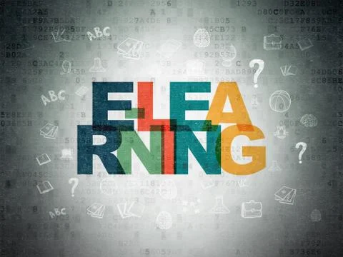 Learning concept: E-learning on Digital Data Paper background Stock Illustration