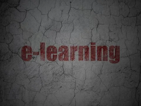 Learning concept: E-learning on grunge wall background 스톡 일러스트