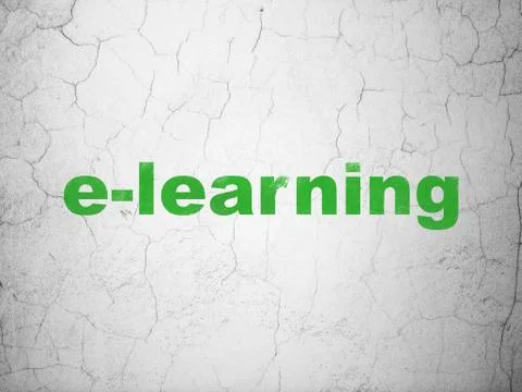 Learning concept: E-learning on wall background Stock Illustration