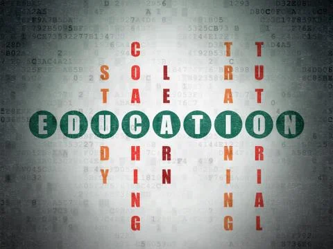 Learning concept: Education in Crossword Puzzle 스톡 일러스트