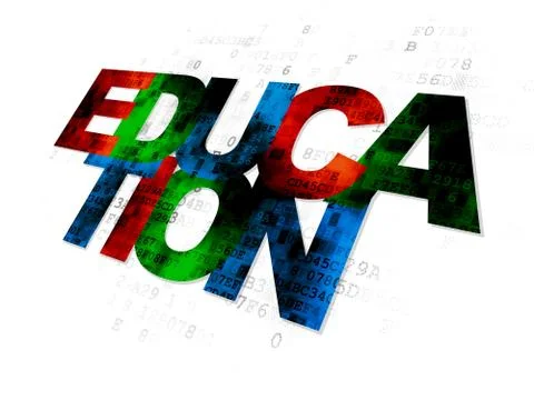 Learning concept: Education on Digital background 库存插图