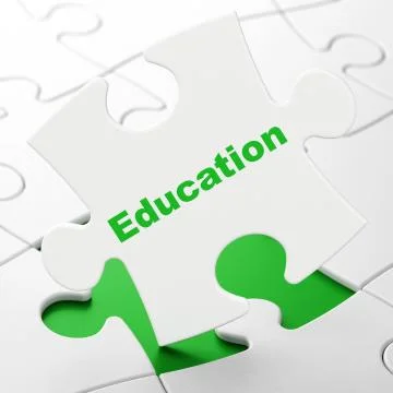 Learning concept: Education on puzzle background Stock Illustration