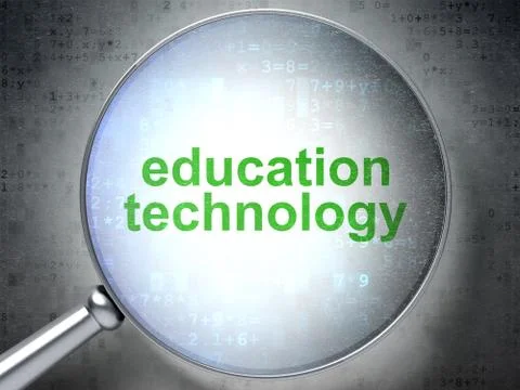 Learning concept: Education Technology with optical glass Stockillustratie