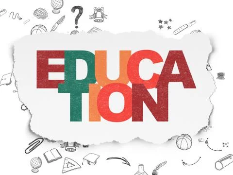 Learning concept: Education on Torn Paper background Illustrazione stock