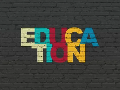 Learning concept: Education on wall background Stock Illustration