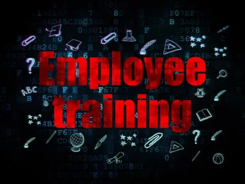 Learning concept: Employee Training on Digital background Illustrazione stock