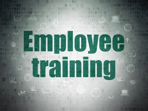 Learning concept: Employee Training on Digital Data Paper background Illustrazione stock