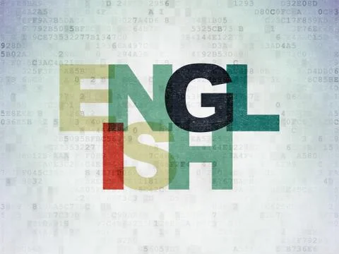 Learning concept: English on Digital Data Paper background Stock Illustration