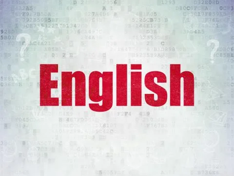 Learning concept: English on Digital Data Paper background Illustrazione stock