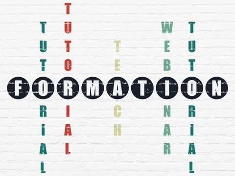 Learning concept: Formation in Crossword Puzzle 스톡 일러스트