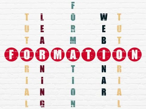 Learning concept: Formation in Crossword Puzzle Illustrazione stock