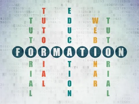 Learning concept: Formation in Crossword Puzzle Illustrazione stock