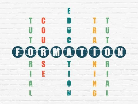 Learning concept: Formation in Crossword Puzzle Illustrazione stock