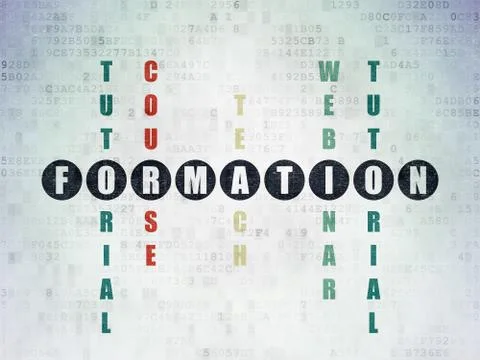 Learning concept: Formation in Crossword Puzzle Stock Illustration
