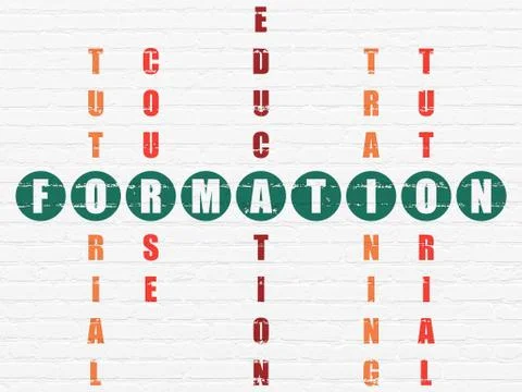 Learning concept: Formation in Crossword Puzzle Stockillustratie