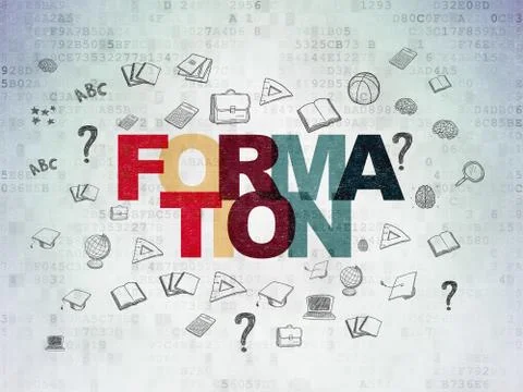 Learning concept: Formation on Digital Data Paper background Stock Illustration