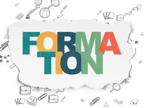 Learning concept: Formation on Torn Paper background Illustrazione stock