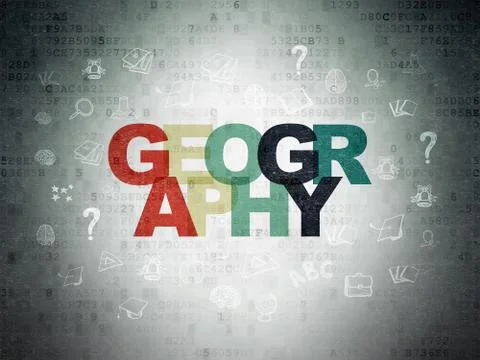 Learning concept: Geography on Digital Data Paper background Stock Illustration