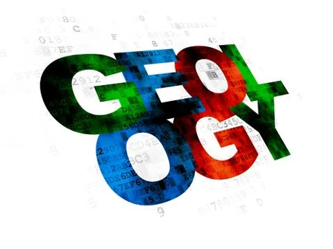 Learning concept: Geology on Digital background 스톡 일러스트
