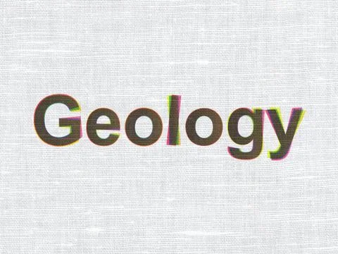 Learning concept: Geology on fabric texture background Illustrazione stock