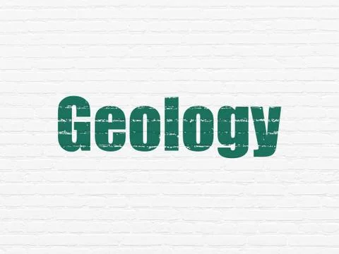 Learning concept: Geology on wall background Stock Illustration