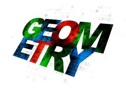 Learning concept: Geometry on Digital background Stock Illustration