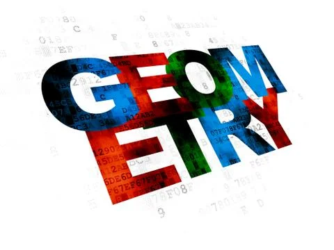 Learning concept: Geometry on Digital background Stock Illustration