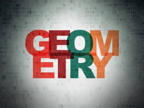Learning concept: Geometry on Digital Data Paper background Illustrazione stock