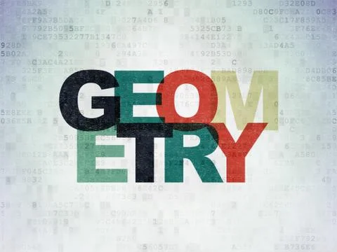 Learning concept: Geometry on Digital Data Paper background Illustrazione stock