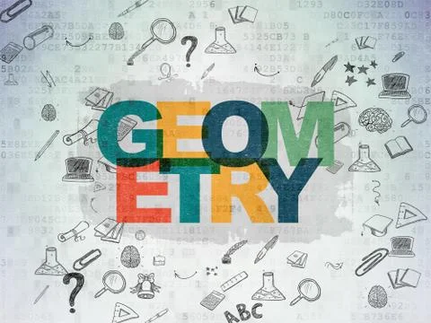 Learning concept: Geometry on Digital Paper background Stock Illustration