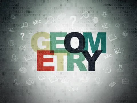 Learning concept: Geometry on Digital Paper background Stock Illustration
