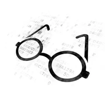 Learning concept: Glasses on Digital background 스톡 일러스트