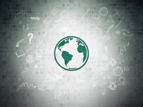 Learning concept: Globe on Digital Paper background イラスト素材