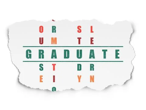 Learning concept: Graduate in Crossword Puzzle Illustration