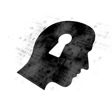 Learning concept: Head With Keyhole on Digital background Stock Illustration