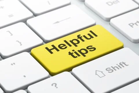 Learning concept: Helpful Tips on computer keyboard background イラスト素材