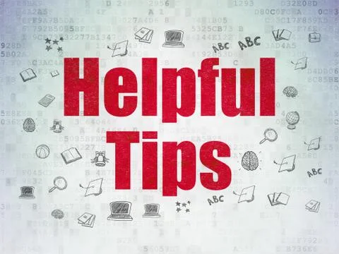 Learning concept: Helpful Tips on Digital Data Paper background Illustrazione stock