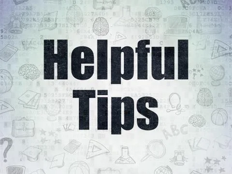 Learning concept: Helpful Tips on Digital Data Paper background Stock Illustration