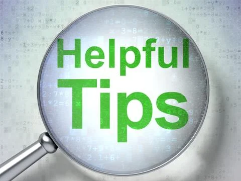 Learning concept: Helpful Tips with optical glass Stock Illustration