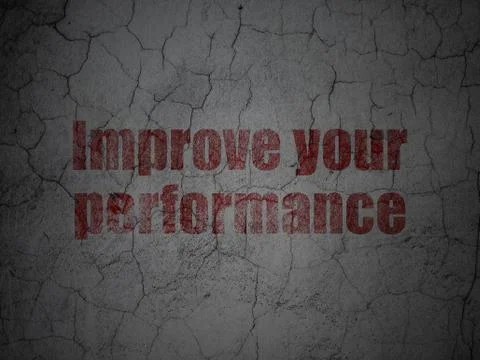 Learning concept: Improve Your Performance on grunge wall background Stock Illustration