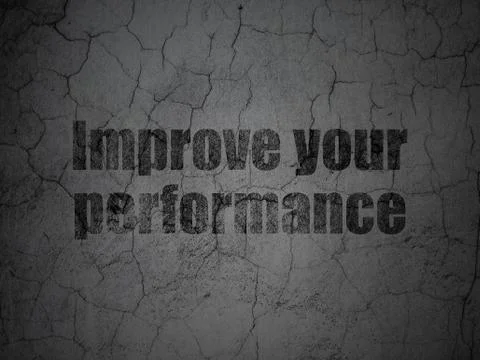 Learning concept: Improve Your Performance on grunge wall background Stock Illustration