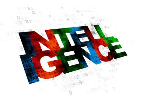 Learning concept: Intelligence on Digital background Stock Illustration